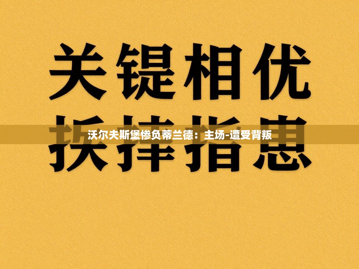 沃尔夫斯堡惨负蒂兰德:主场-遭受背叛 第2张